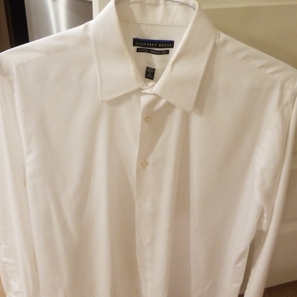 Geoffrey Beene White Fitted Dress Shirt - Picture 1 of 5